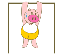 cute pig exercise sticker #14893956
