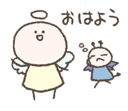 An angel and a demon character sticker #14894534