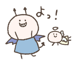 An angel and a demon character sticker #14894535