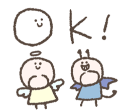 An angel and a demon character sticker #14894553