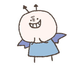 An angel and a demon character sticker #14894560