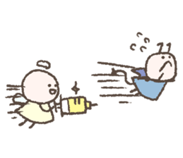 An angel and a demon character sticker #14894563