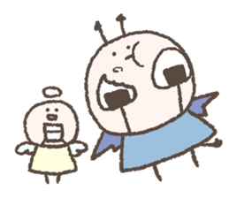 An angel and a demon character sticker #14894564