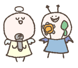 An angel and a demon character sticker #14894565