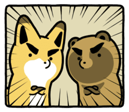 Raccoon dog & Fox 3 sticker #14894714