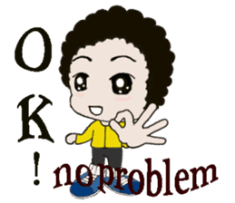 Curly hair kids sticker #14894932