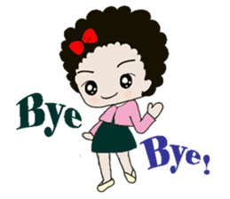 Curly hair kids sticker #14894952