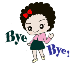 Curly hair kids sticker #14894952