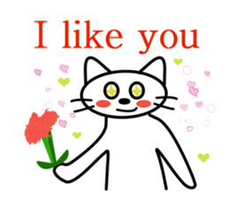 half folwer cat sticker #14895577