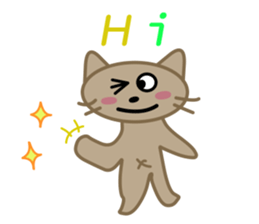 half folwer cat sticker #14895597