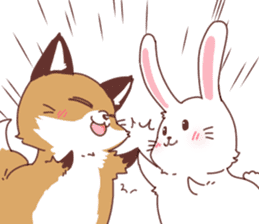 Fox and Rabbits sticker #14898107