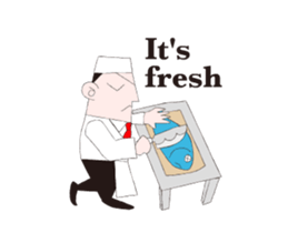 A moving Japanese chef sticker #14903838