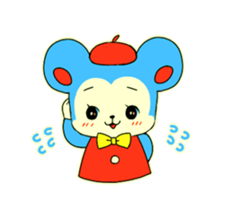 Showa retro style bear and rabbit sticker #14909376
