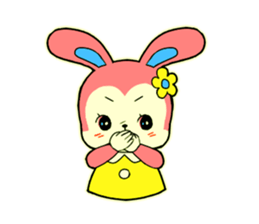 Showa retro style bear and rabbit sticker #14909377