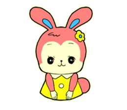 Showa retro style bear and rabbit sticker #14909380