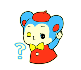 Showa retro style bear and rabbit sticker #14909387