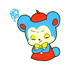 Showa retro style bear and rabbit sticker #14909389