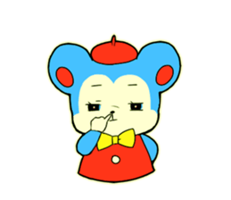Showa retro style bear and rabbit sticker #14909390