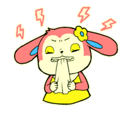 Showa retro style bear and rabbit sticker #14909391