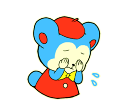 Showa retro style bear and rabbit sticker #14909395