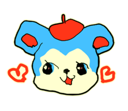 Showa retro style bear and rabbit sticker #14909413