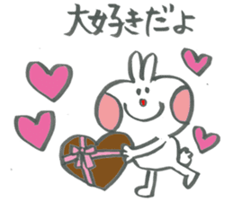 Large character of rabbit in spring sticker #14918347