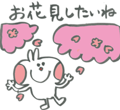 Large character of rabbit in spring sticker #14918349