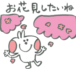 Large character of rabbit in spring sticker #14918349