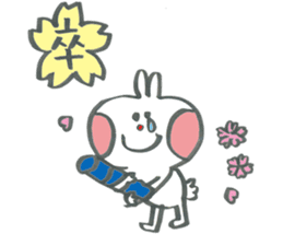 Large character of rabbit in spring sticker #14918352
