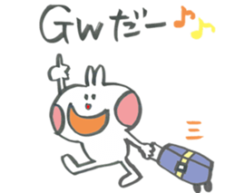 Large character of rabbit in spring sticker #14918364