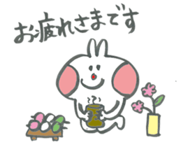 Large character of rabbit in spring sticker #14918377