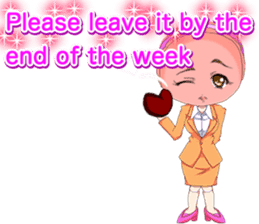 Lovely Girls Macaron Valentine English sticker #14921134