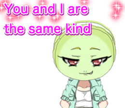 Lovely Girls Macaron Valentine English sticker #14921141