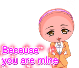 Lovely Girls Macaron Valentine English sticker #14921142