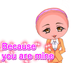 Lovely Girls Macaron Valentine English sticker #14921142