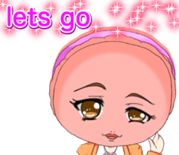 Lovely Girls Macaron Valentine English sticker #14921146