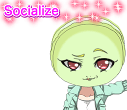 Lovely Girls Macaron Valentine English sticker #14921149