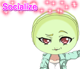 Lovely Girls Macaron Valentine English sticker #14921149