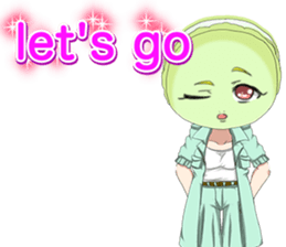 Lovely Girls Macaron Valentine English sticker #14921153