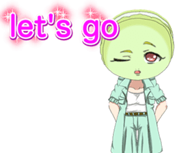 Lovely Girls Macaron Valentine English sticker #14921153