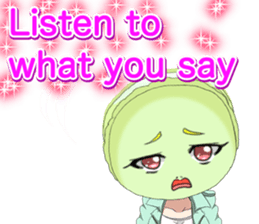 Lovely Girls Macaron Valentine English sticker #14921161