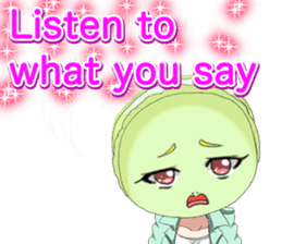 Lovely Girls Macaron Valentine English sticker #14921161