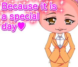 Lovely Girls Macaron Valentine English sticker #14921170