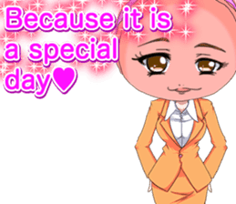 Lovely Girls Macaron Valentine English sticker #14921170