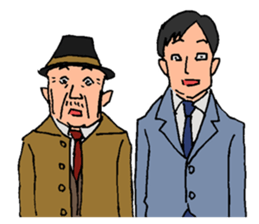 An old detective and a young detective sticker #14922269