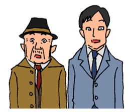 An old detective and a young detective sticker #14922269