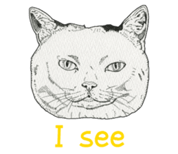 Monochrome cats (English) sticker #14925238