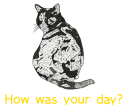 Monochrome cats (English) sticker #14925251