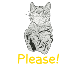 Monochrome cats (English) sticker #14925256