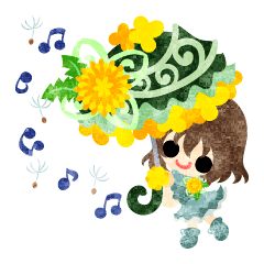 Pretty little people of dandelion